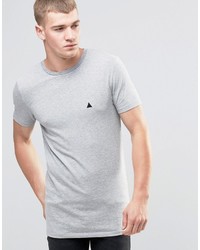 Asos Brand Longline Muscle T Shirt In Gray Marl With Logo