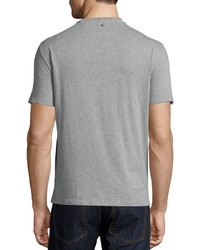 Valentino Basic Short Sleeve T Shirt With Back Stud Gray