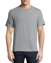 Valentino Basic Short Sleeve T Shirt With Back Stud Gray