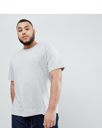 BadRhino Big Basic Short Sleeve T Shirt In Silicon Wash With Logo In Grey