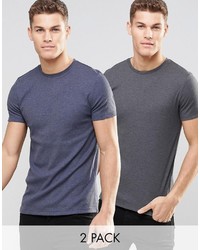 Asos Brand Extreme Muscle T Shirt In Rib 2 Pack Save 19%