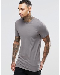 Asos Brand Longline Muscle T Shirt In Gray
