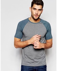 Asos Brand Muscle T Shirt With Contrast Raglan Sleeves