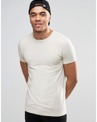 Asos Brand Muscle T Shirt With Crew Neck In Cet
