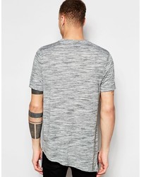 Asos Brand Super Longline T Shirt In Space Dye With Asymmetric Hem