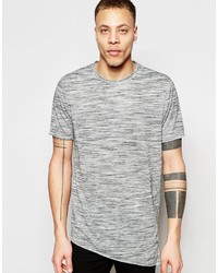 Asos Brand Super Longline T Shirt In Space Dye With Asymmetric Hem