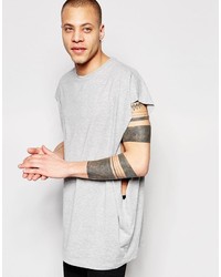 Asos Brand Super Oversized Sleeveless T Shirt With Dropped Armhole In Gray