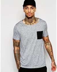 Asos Brand T Shirt With Contrast Pocket In Nepp Fabric Interest