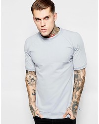 Asos Brand T Shirt With Raglan Sleeves In Brush Back Fabric In Relaxed Skater Fit