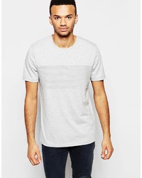 Asos Brand T Shirt With Rib Panel In Structured Jersey