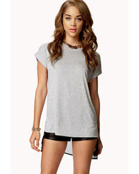 Forever 21 Chiffon Paneled High Low Tee