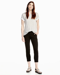 Vince Colorblock Rolled Sleeve Tee Heather Grayoff White
