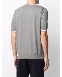 Eleventy Contrast Collar Cotton T Shirt