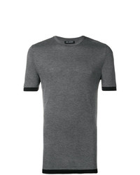 Neil Barrett Contrast Hem Fitted T Shirt