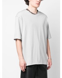 Attachment Contrast Lining Cotton T Shirt