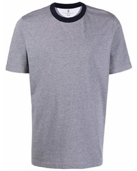 Brunello Cucinelli Contrasting Collar Cotton T Shirt