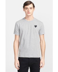 Comme Des Garcons Play Cotton Crewneck T Shirt In Top Dyed Grey At Nordstrom