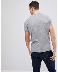 Hollister Crew Neck T Shirt Seagull Logo In Gray Marl