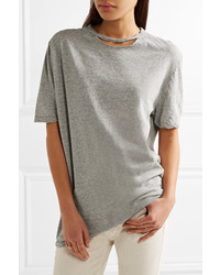 Bassike Cutout Organic Cotton Jersey T Shirt Gray