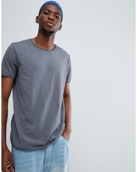 Weekday Dark Raw Edge T Shirt In Grey