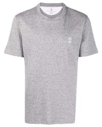 Brunello Cucinelli Embroidered Logo Short Sleeve T Shirt