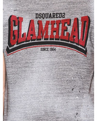 DSQUARED2 Glam Head Distressed Cotton T Shirt