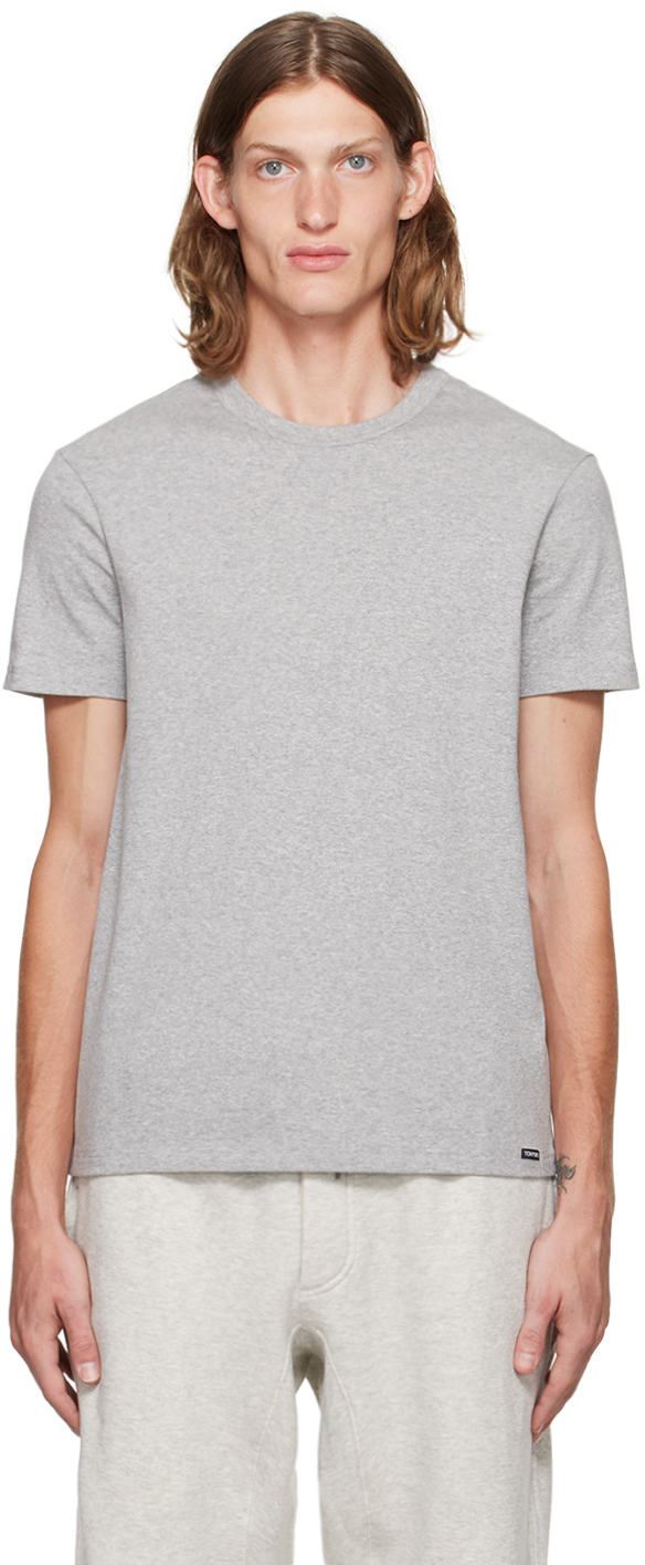 Tom Ford Gray Crewneck T Shirt, $130 | SSENSE | Lookastic