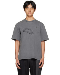 Feng Chen Wang Gray Double Collar T Shirt