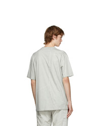 C2h4 Grey Crooked Panelled T Shirt