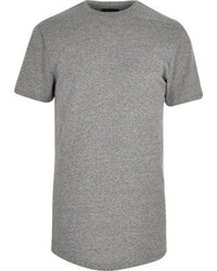 River Island Grey Longline Grindle T Shirt