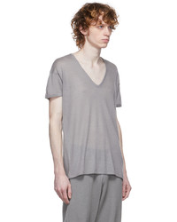 Frenckenberger Grey Loose Knit Cashmere T Shirt