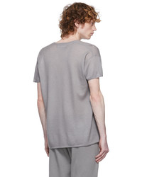 Frenckenberger Grey Loose Knit Cashmere T Shirt