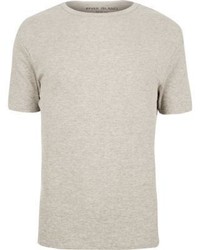 River Island Grey Marl Essential Rib T Shirt
