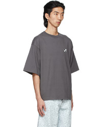 We11done Grey Mini Logo Patch T Shirt
