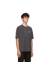 We11done Grey Oversized Logo T Shirt