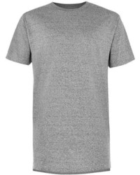 Topman Grey Salt And Pepper Step Hem Longline T Shirt