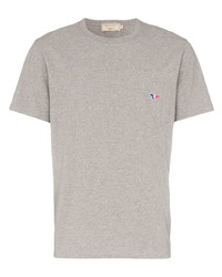 MAISON KITSUNÉ Grey Short Sleeved Fox Pocket T Shirt