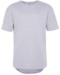 Topman Grey Step Hem Longline T Shirt