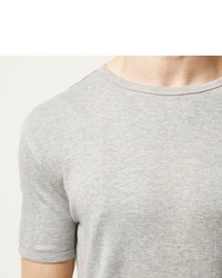 River Island Grey Varied Ribbed Slim T Shirt