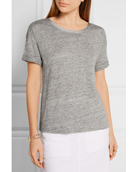 Frame Le Slouchy Slub Linen T Shirt Gray