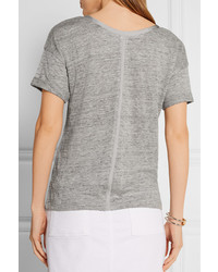 Frame Le Slouchy Slub Linen T Shirt Gray
