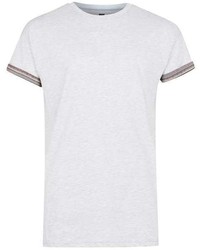 Topman Light Grey Marl Tribal Print Roller T Shirt