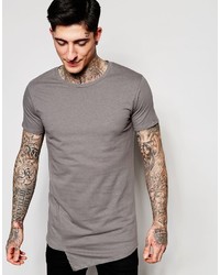 Lindbergh T Shirt With Asymmetric Front In Gray