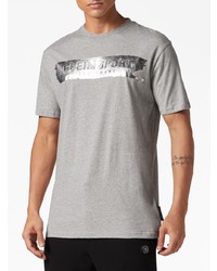 Plein Sport Logo Embossed Cotton T Shirt
