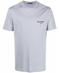 Balmain Logo Embroidered Cotton T Shirt