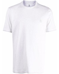 Brunello Cucinelli Logo Embroidered Cotton T Shirt