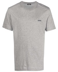 Z Zegna Logo Embroidered Cotton T Shirt
