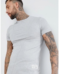 Religion Longline Muscle Fit T Shirt In Grey