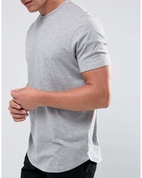 Asos Longline T Shirt With Crew Neck And Curve Hem
