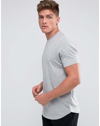 Asos Longline T Shirt With Crew Neck And Curve Hem
